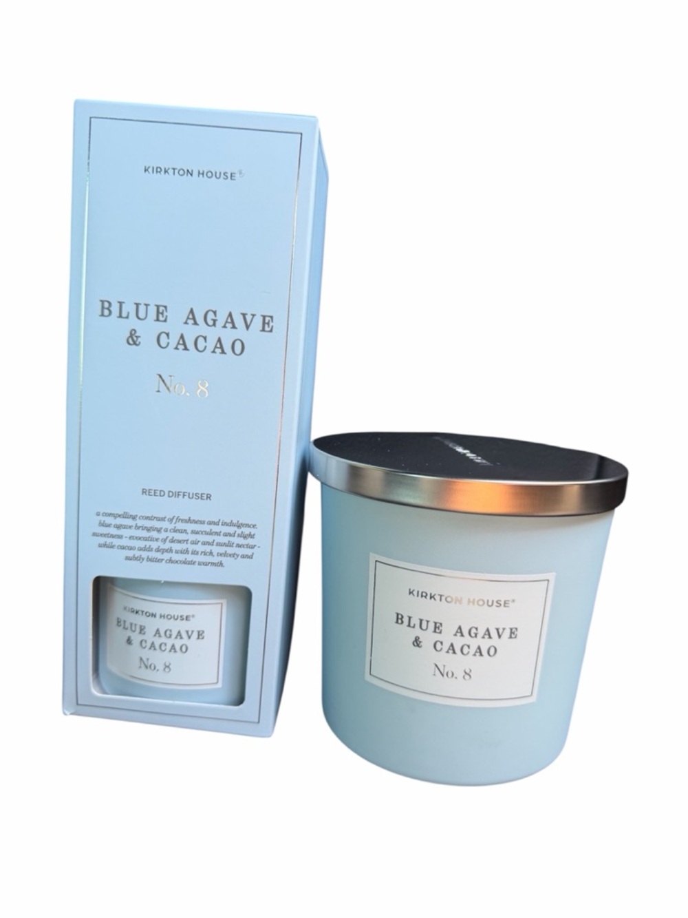 KIRKTON HOUSE No.8 Blue Agave & Cacao Diffuser & Candle Set